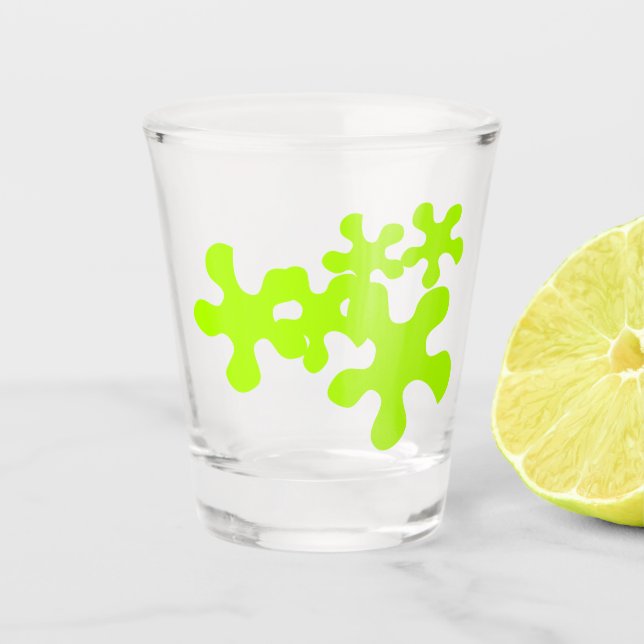neon green slime fun shot glass (Front)