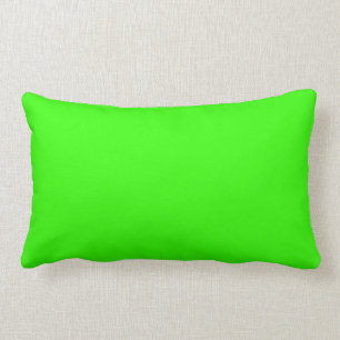 Neon Green Solid Background Colour Lime Bright Ver Lumbar Cushion