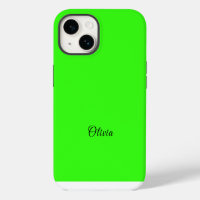 Neon Green Solid Color Custom Name