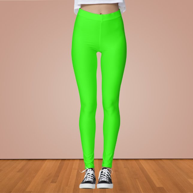 Neon Green Solid Color Leggings (Creator Uploaded)