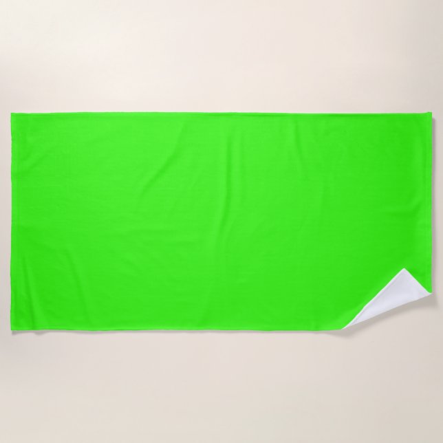 Neon Green Solid Colour Beach Towel (Front)