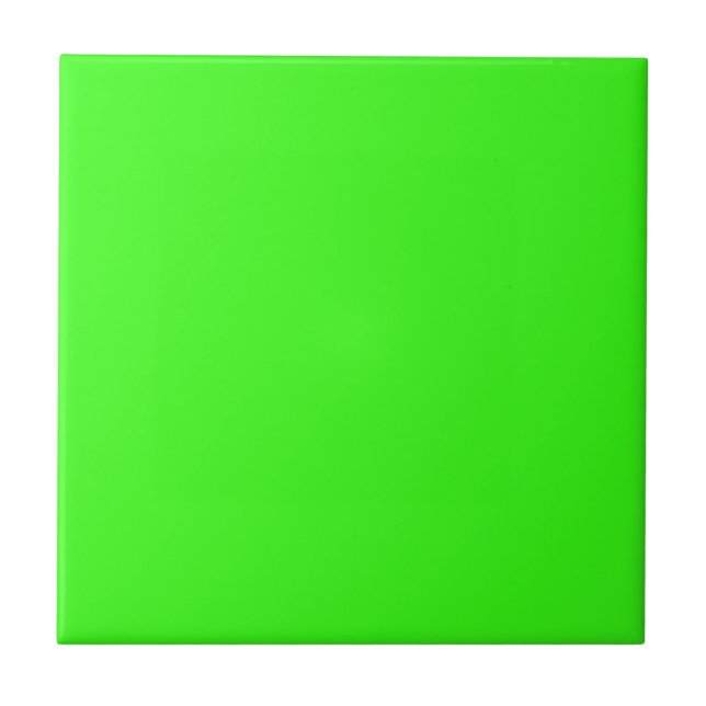 Neon Green Solid Colour Ceramic Tile (Front)
