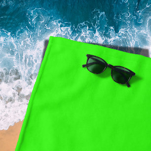 Neon Green Solid Colour   Classic Beach Towel