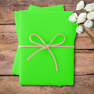 Neon Green Solid Colour Classic Elegant Wrapping Paper Sheet