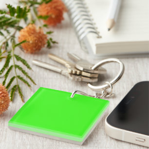 Neon Green Solid Colour Classic Key Ring