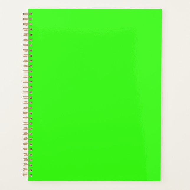 Neon Green Solid Colour | Classic Planner (Front)