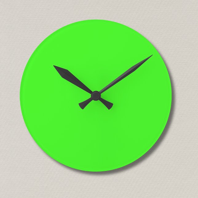 Neon Green Solid Colour | Classic Round Clock (Creator Uploaded)