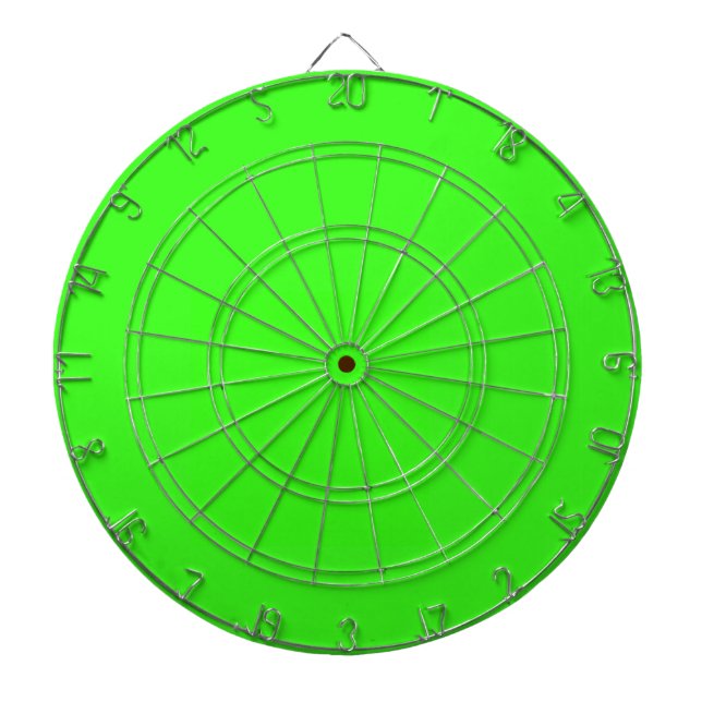 Neon Green Solid Colour  Dartboard (Front)