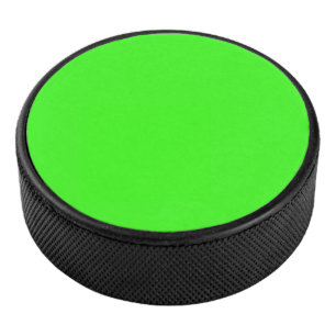 Neon Green Solid Colour Hockey Puck