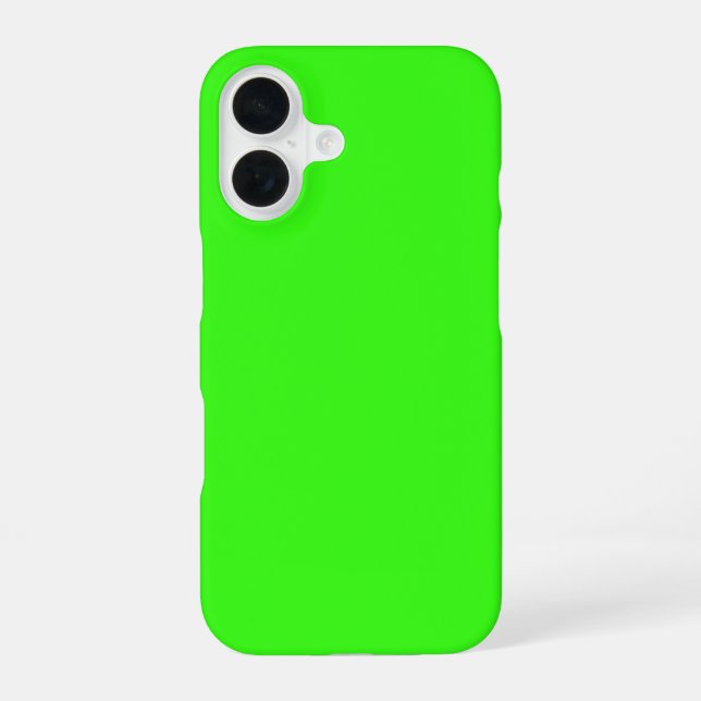 Neon Green Solid Colour iPhone 16 Case (Back)