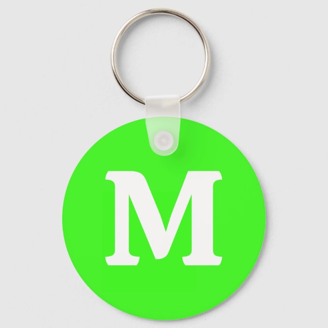 Neon Green Solid Colour  Key Ring (Front)