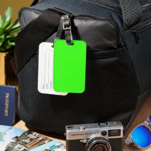 Neon Green Solid Colour Luggage Tag