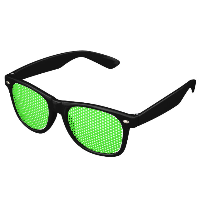 Neon Green Solid Colour  Retro Sunglasses (Angled)