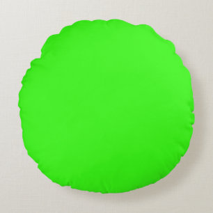 Neon Green Solid Colour Round Cushion