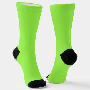 Neon green solid colour. socks