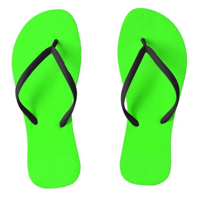 Neon Green Solid Colour  Thongs (Footbed)