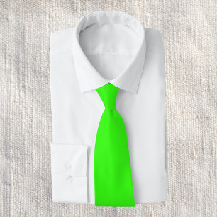 Neon Green Solid Colour Tie