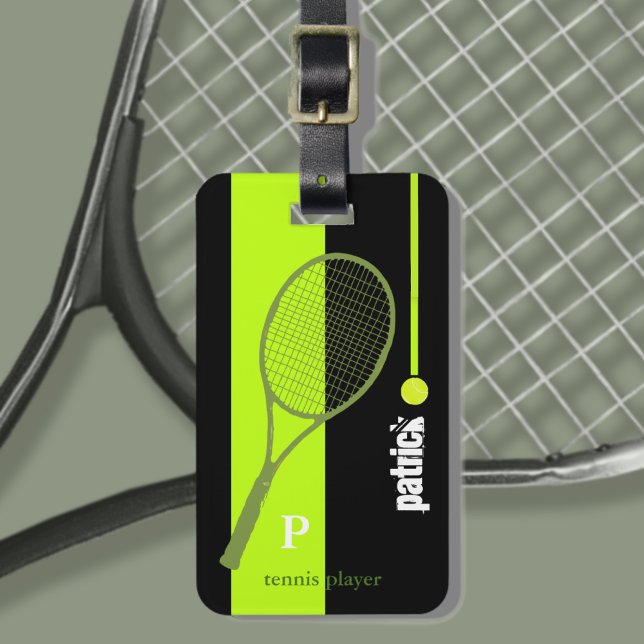 Neon Green Sport Tennis personalised Luggage Tag (Creator Uploaded)