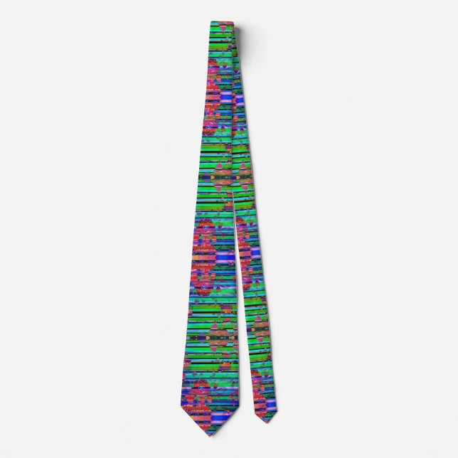 Neon Green Striped Neck Tie (Front)