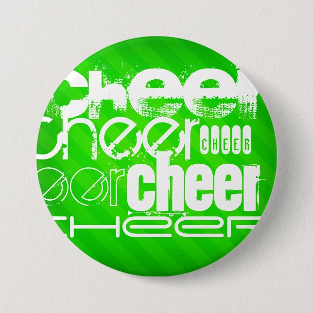 Neon Green Stripes 7.5 Cm Round Badge (Front)