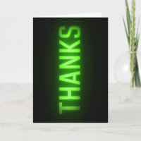Neon Green Thanks Sign On Black