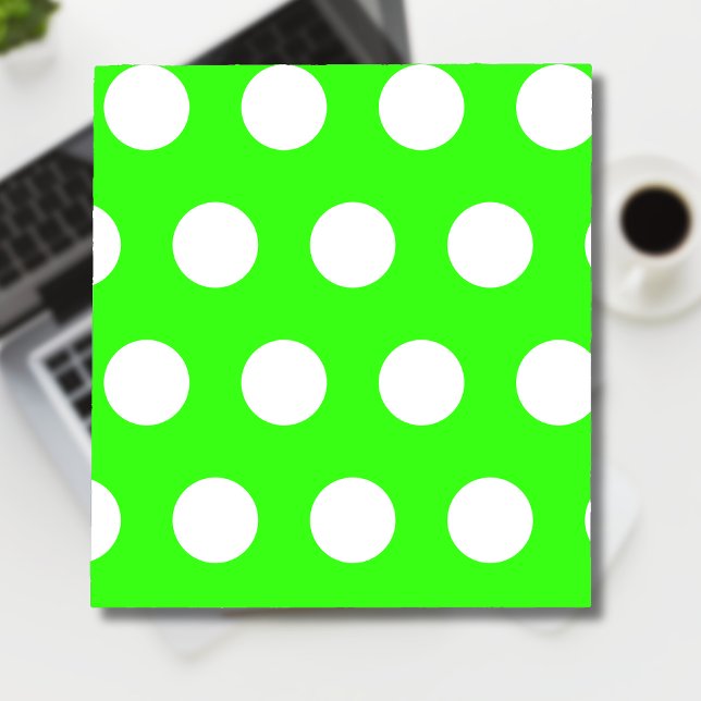 Neon Green White Large Polka Dots Notepad (Creator Uploaded)