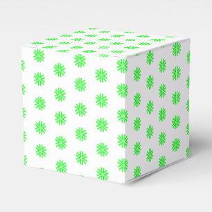 neon green White star snowflakes pattern gift Favour Box