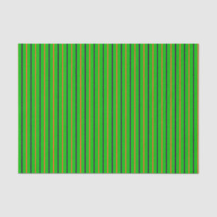Neon Green with Orange & Purple Stripes Tissue Paper