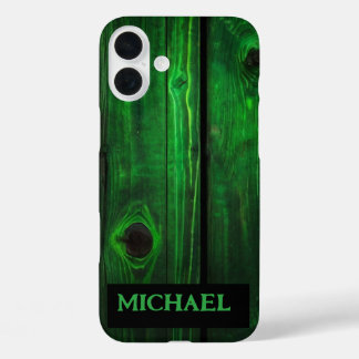 Neon Green Wood Modern Abstract iPhone / iPad case