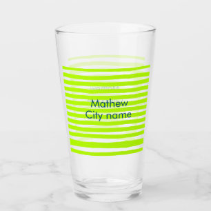 Neon green yellow retro stripes add name cityplace glass