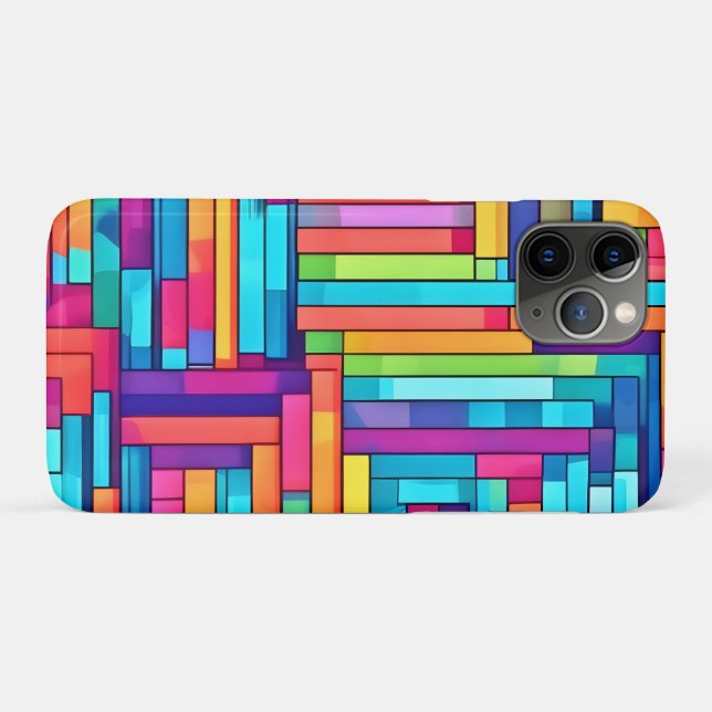 Neon Grid - Colourful Abstract Mosaic Case-Mate iPhone Case (Back (Horizontal))