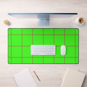 Neon Grid Desk Mat With Pink Arrows – Customizable