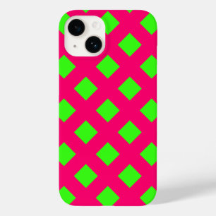 Neon Grid Pop iPhone 14 Case – Customisable