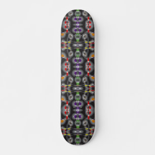 Neon Grid Pulse Skateboard