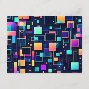 Neon Gridlock Postcard