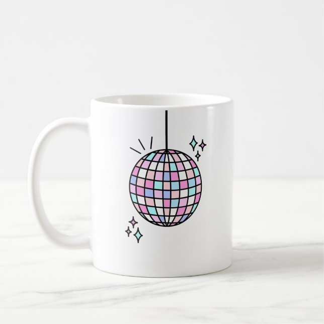 Neon Groovy Disco Ball Coffee Mug (Left)