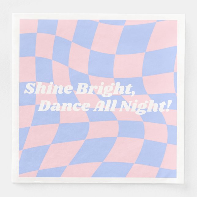 Neon Groovy Disco Birthday Napkin (Front)