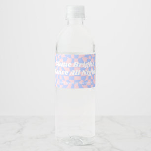 Neon Groovy Disco Water Bottle Label