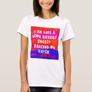 Neon Grunge Sunset Retro Typography Graphic  T-Shirt