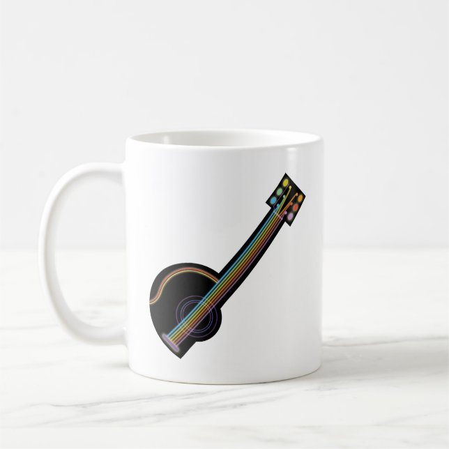 Neon Guitar Coffee Mug (Left)