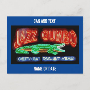 Neon Gumbo, personalise add text Postcard