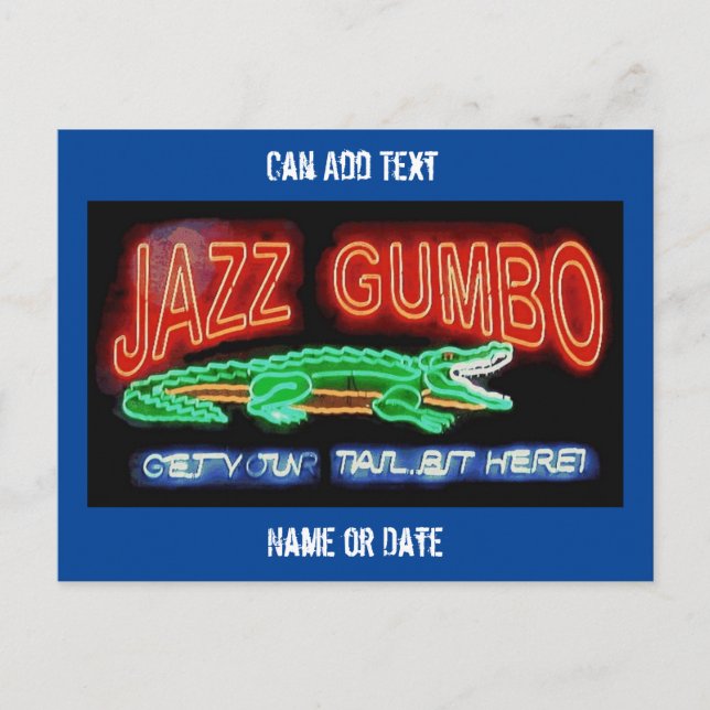 Neon Gumbo, personalise add text Postcard (Front)