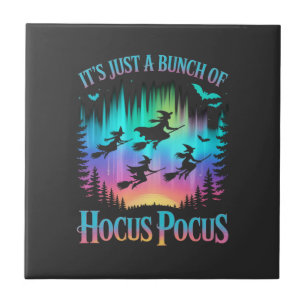 Neon Halloween Witches Png Ceramic Tile
