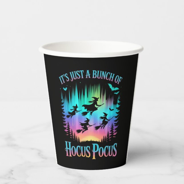 Neon Halloween Witches Png Paper Cups (Front)
