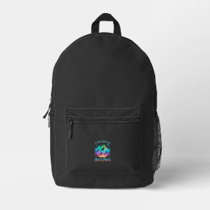 Neon Halloween Witches Png Printed Backpack