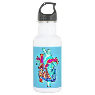 Neon Hand Drawn Anatomical Heart 532 Ml Water Bottle