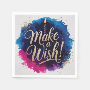 Neon Happy Birthday Design Napkin