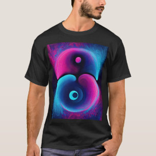 Neon Harmony: A Modern Interpretation of Yin Yang T-Shirt