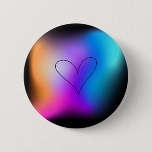 Neon Heart 6 Cm Round Badge