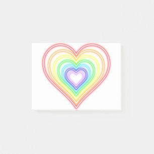 Neon Heart - Rainbow Post-it Notes